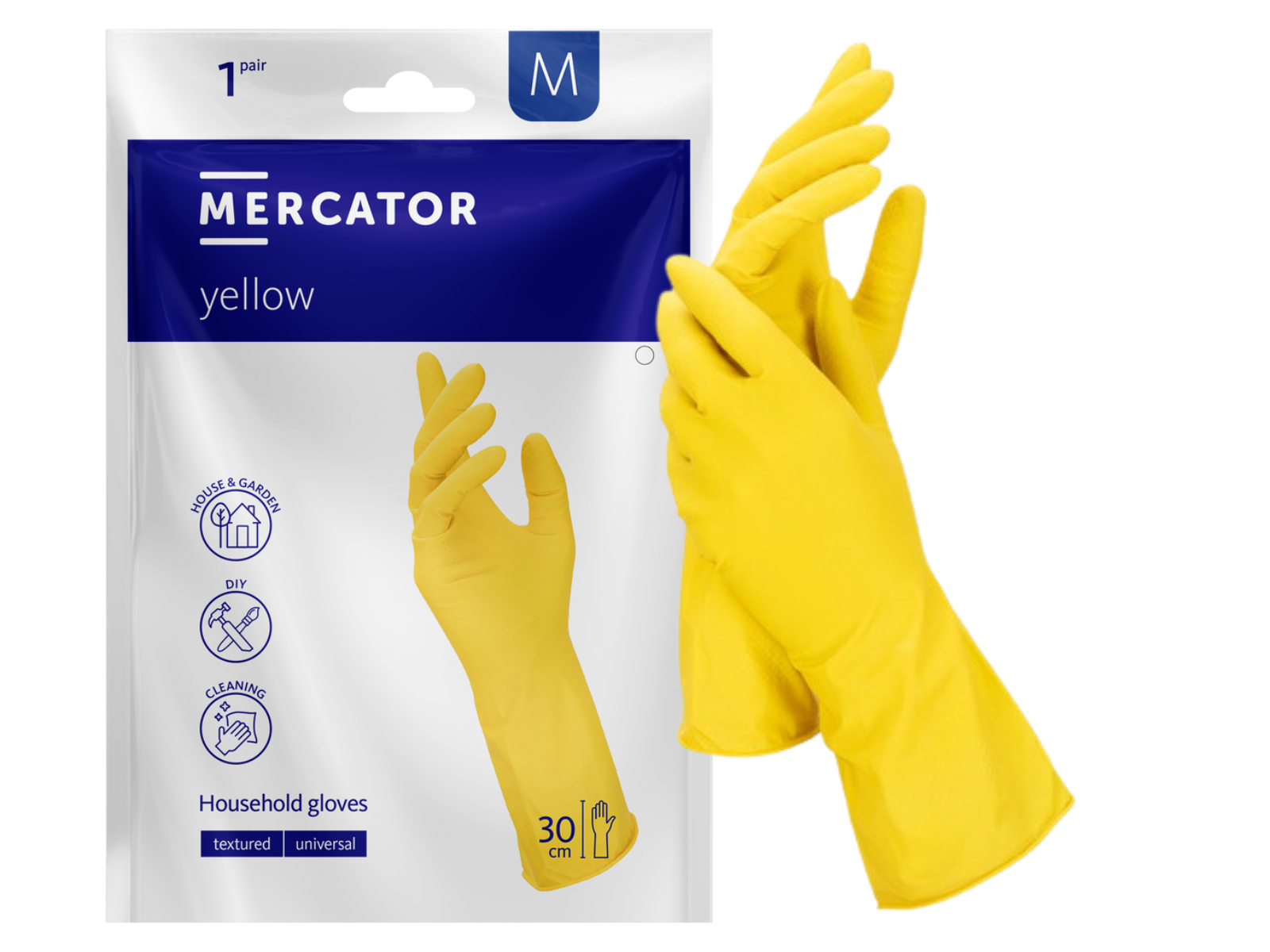 Rękawice Latex M Yellow Mercator Gospod. Bezp.TXT